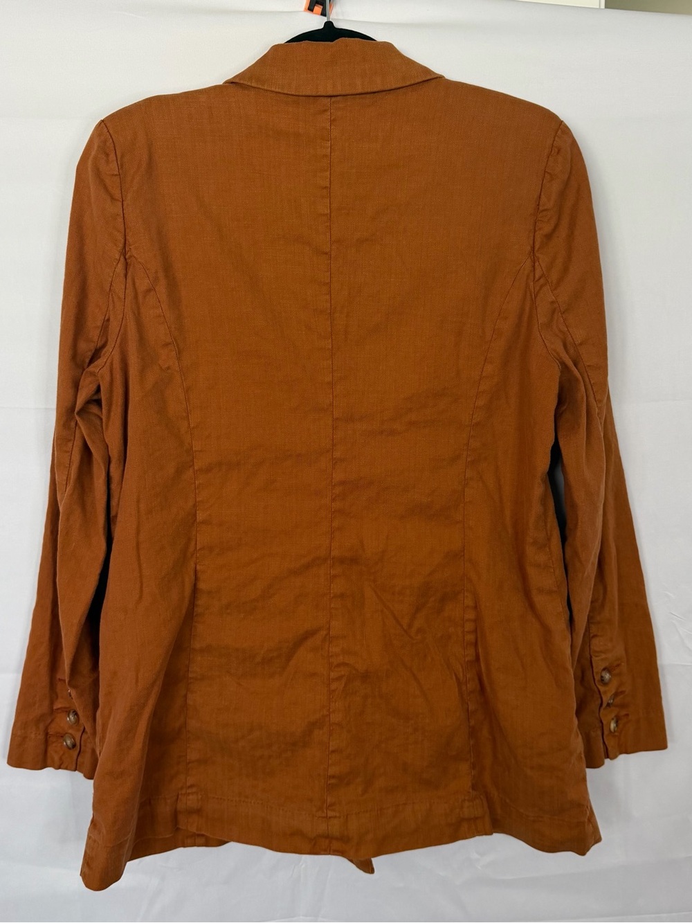 Evereve Linen Blend Blazer Women’s Small Caramel Tan Double Breasted w Pockets - Picture 9 of 11